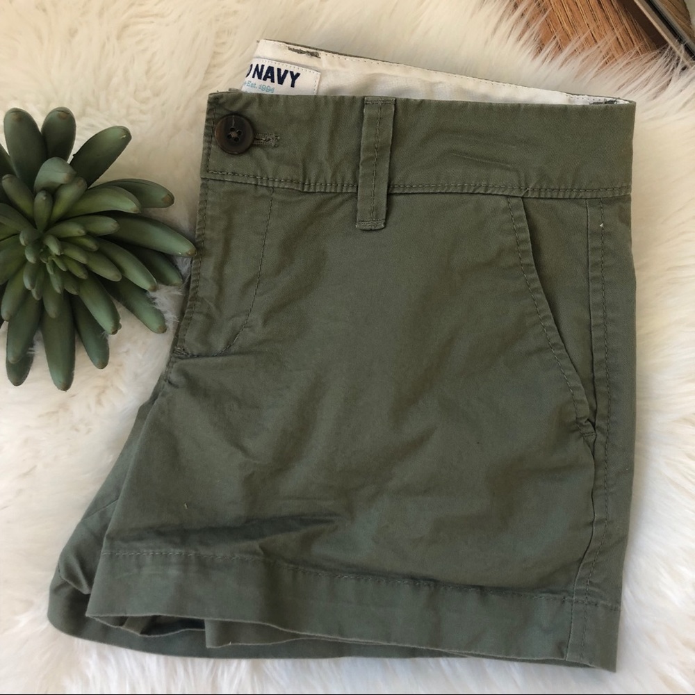 Olive Green Chino Shorts